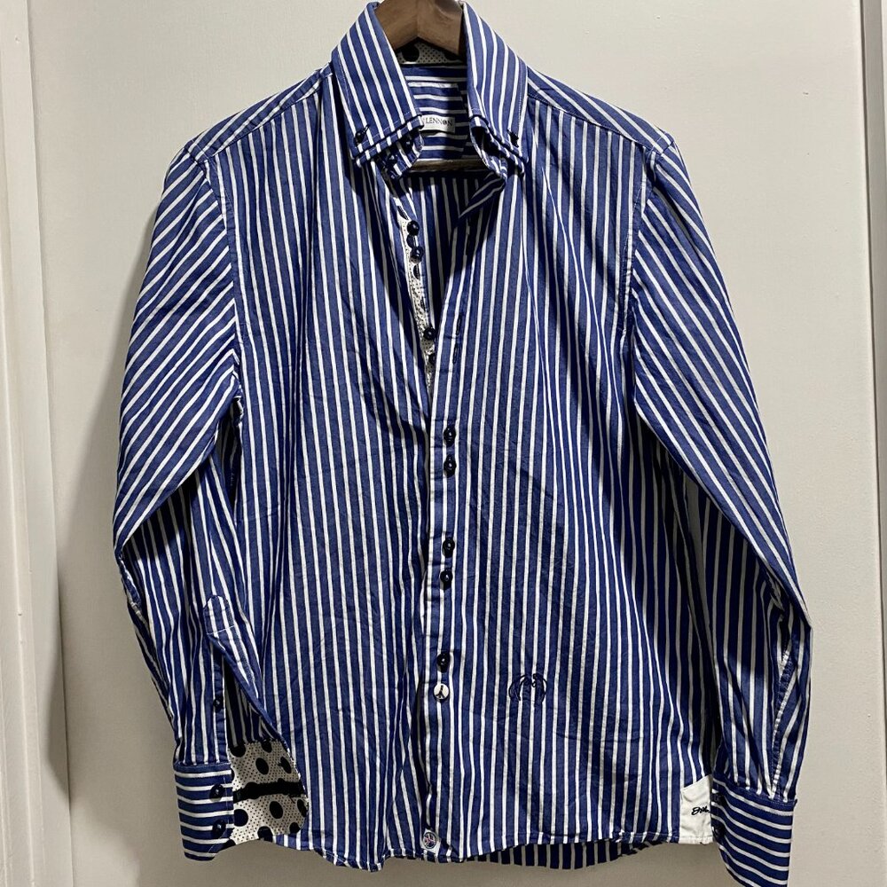 John Lennon Double Collar Rock Retro Cotton Button Up Shirt S